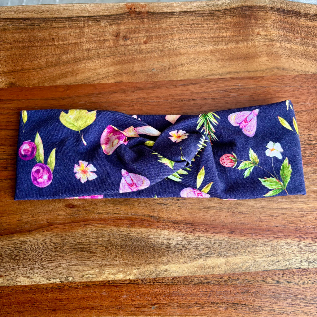 Navy Floral Headband