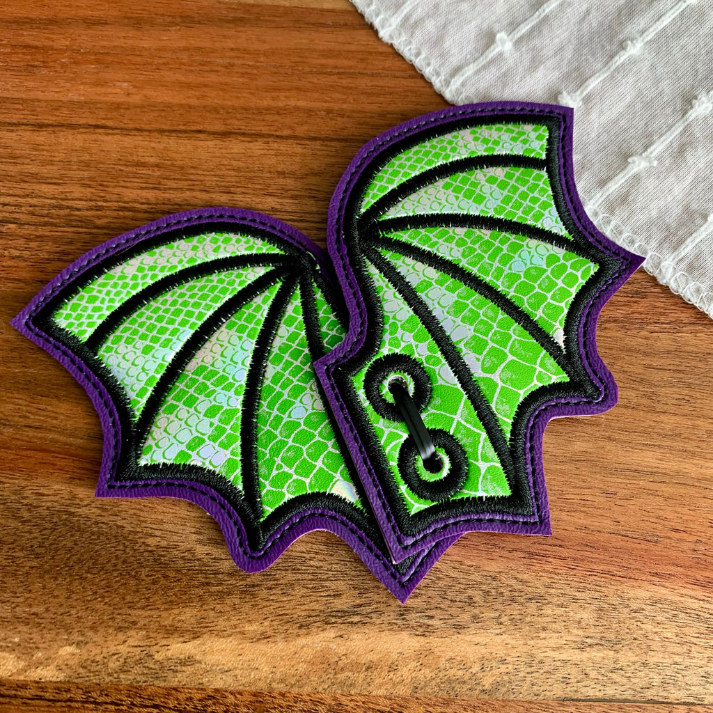 Green and Purple Shoe Wings