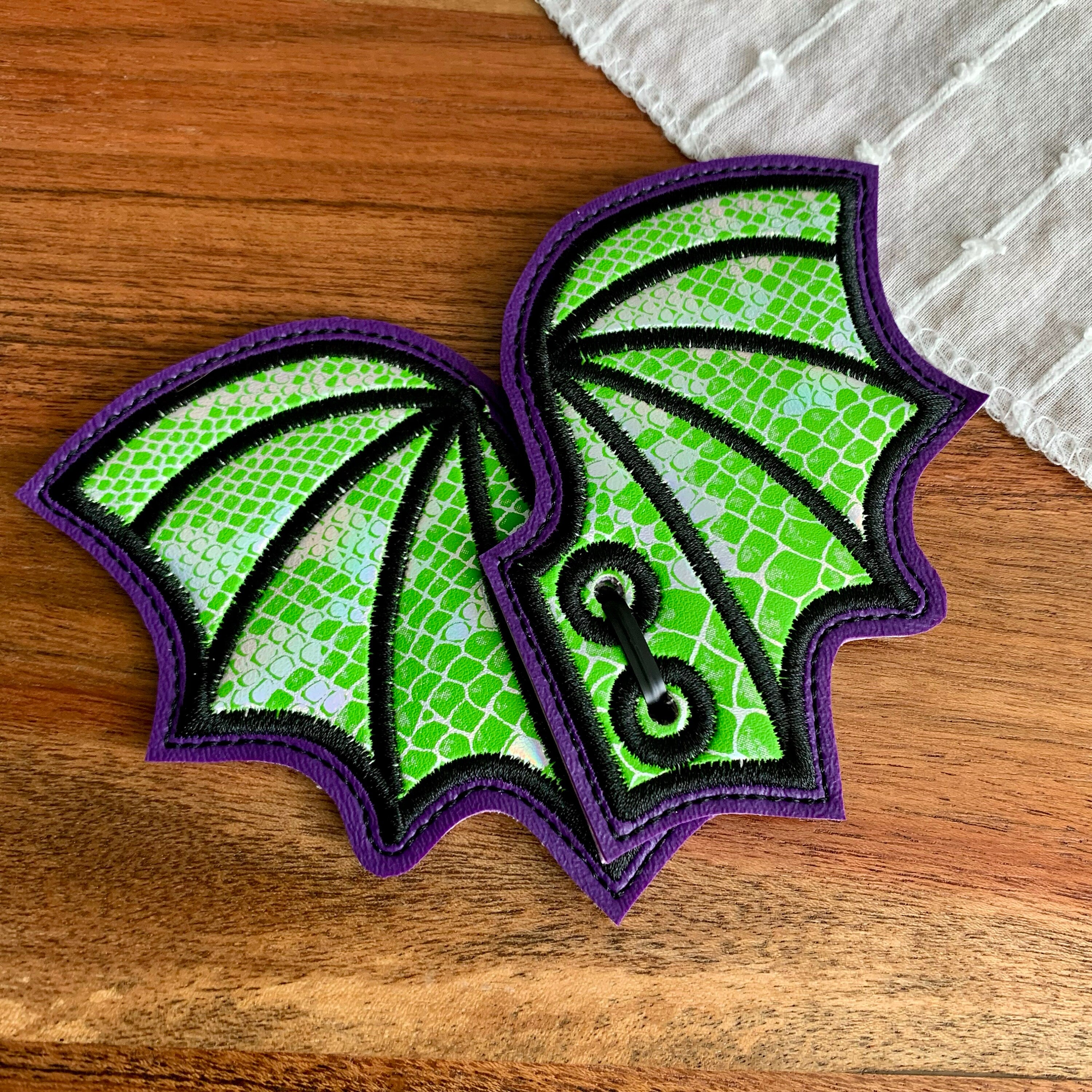 Green and Purple Shoe Wings