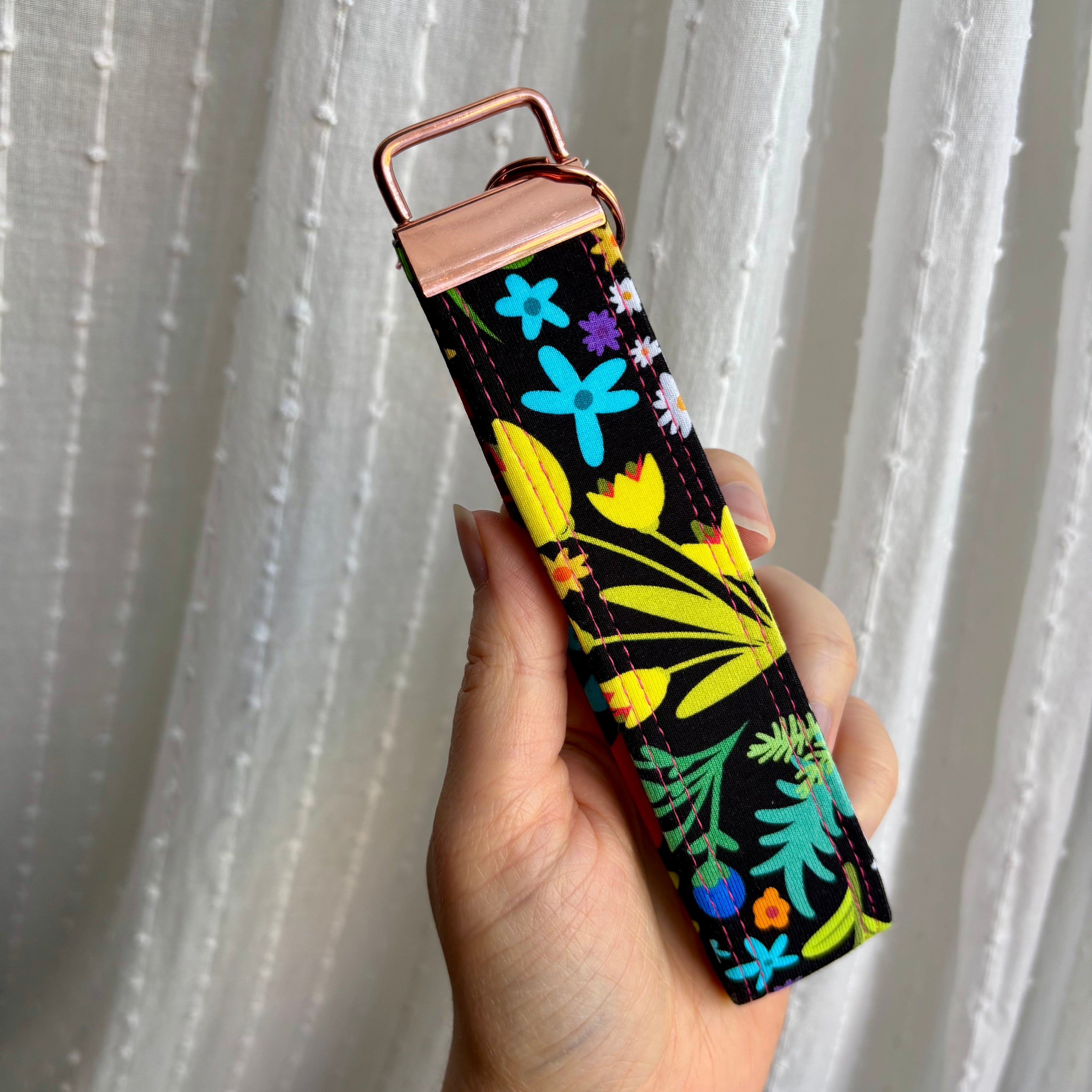Rainbow Floral Key Fob