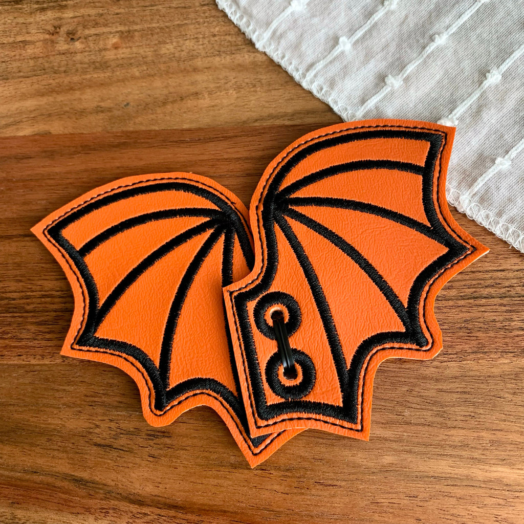 Orange Bat Shoe Wings