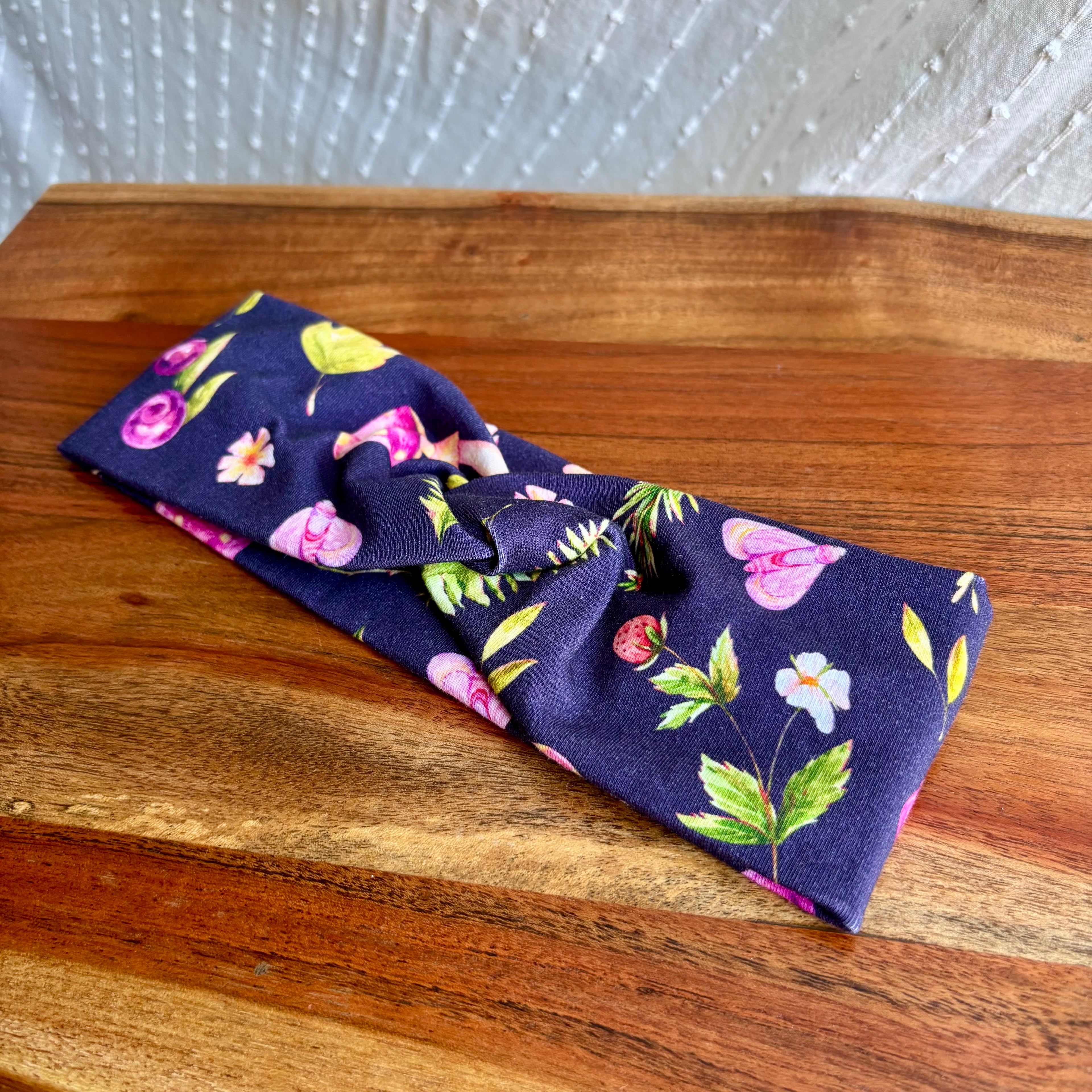 Navy Floral Headband