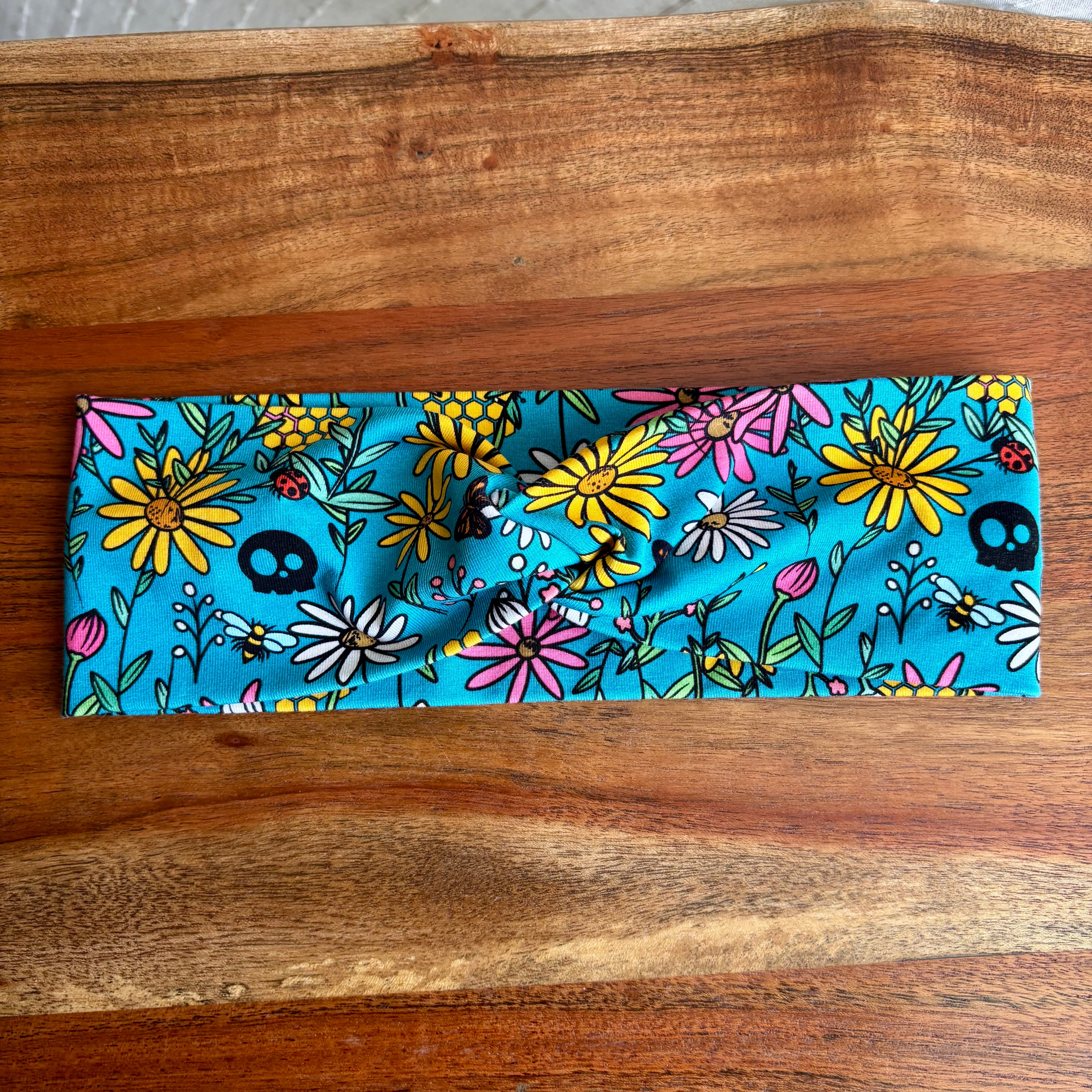 Skull and Flowers Headband