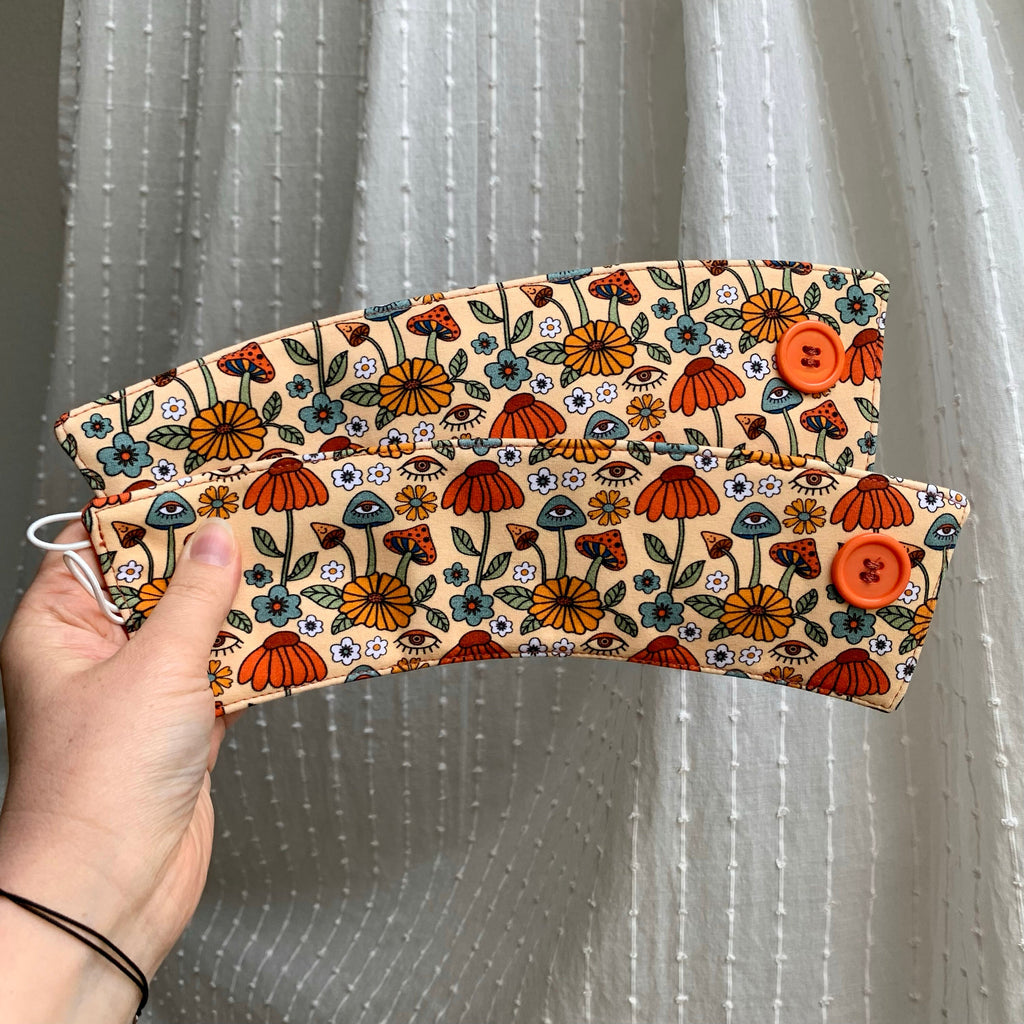 Mushroom Floral Reusable Coffee Cozy