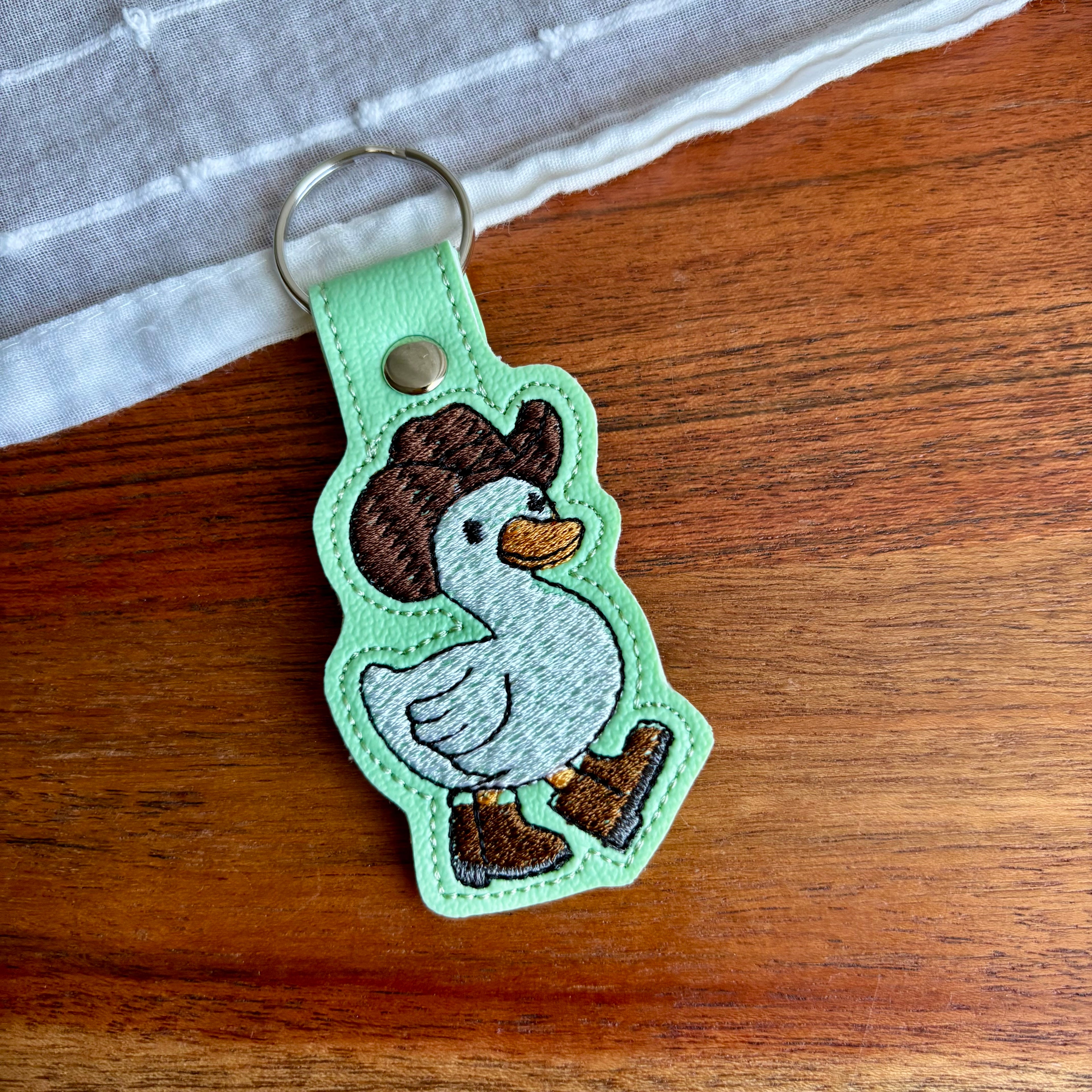 Cowboy Goose Keychain