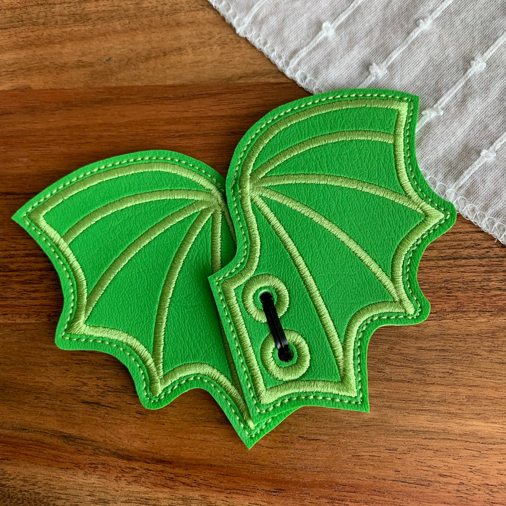 Green Bat Shoe Wings