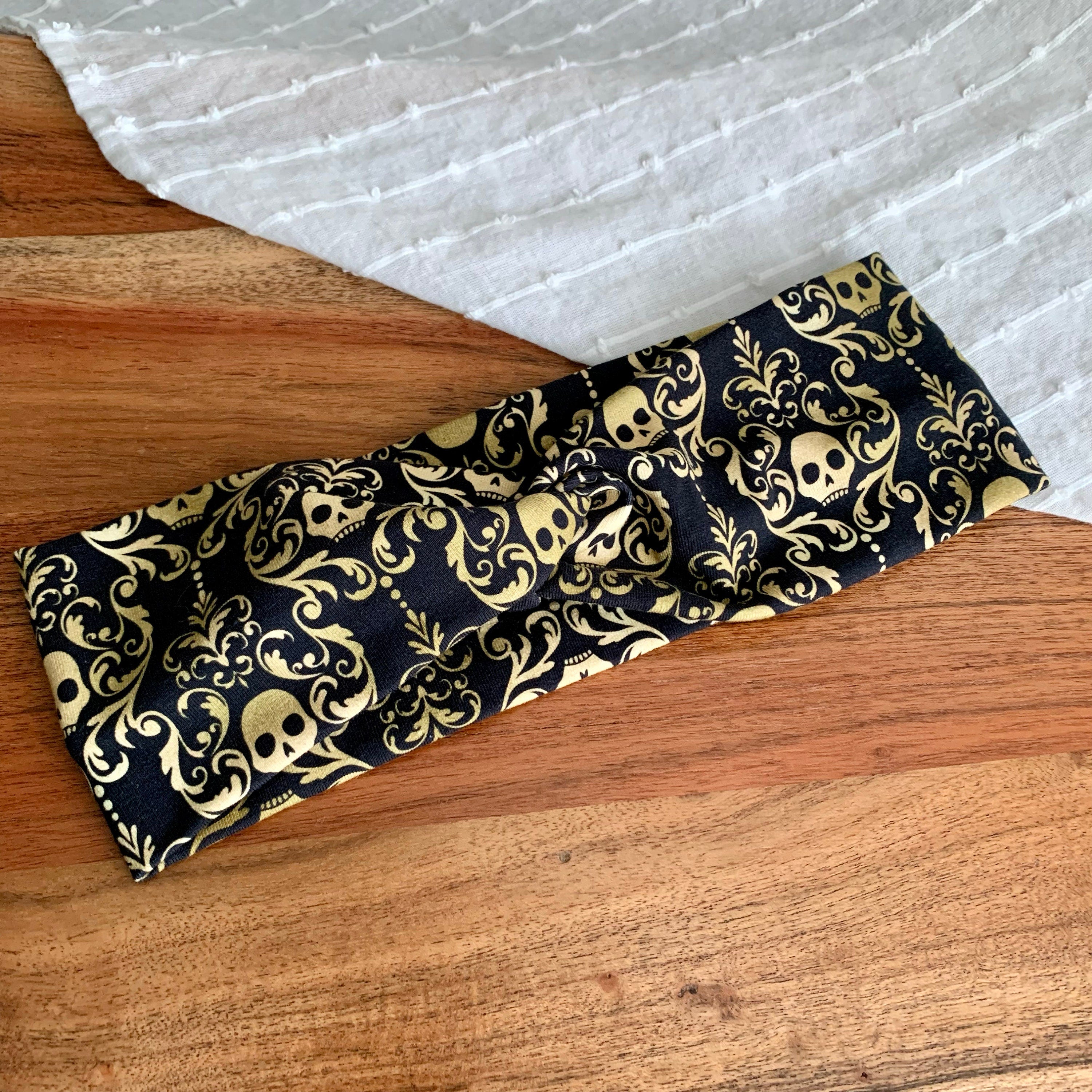 Skull Damask Headband