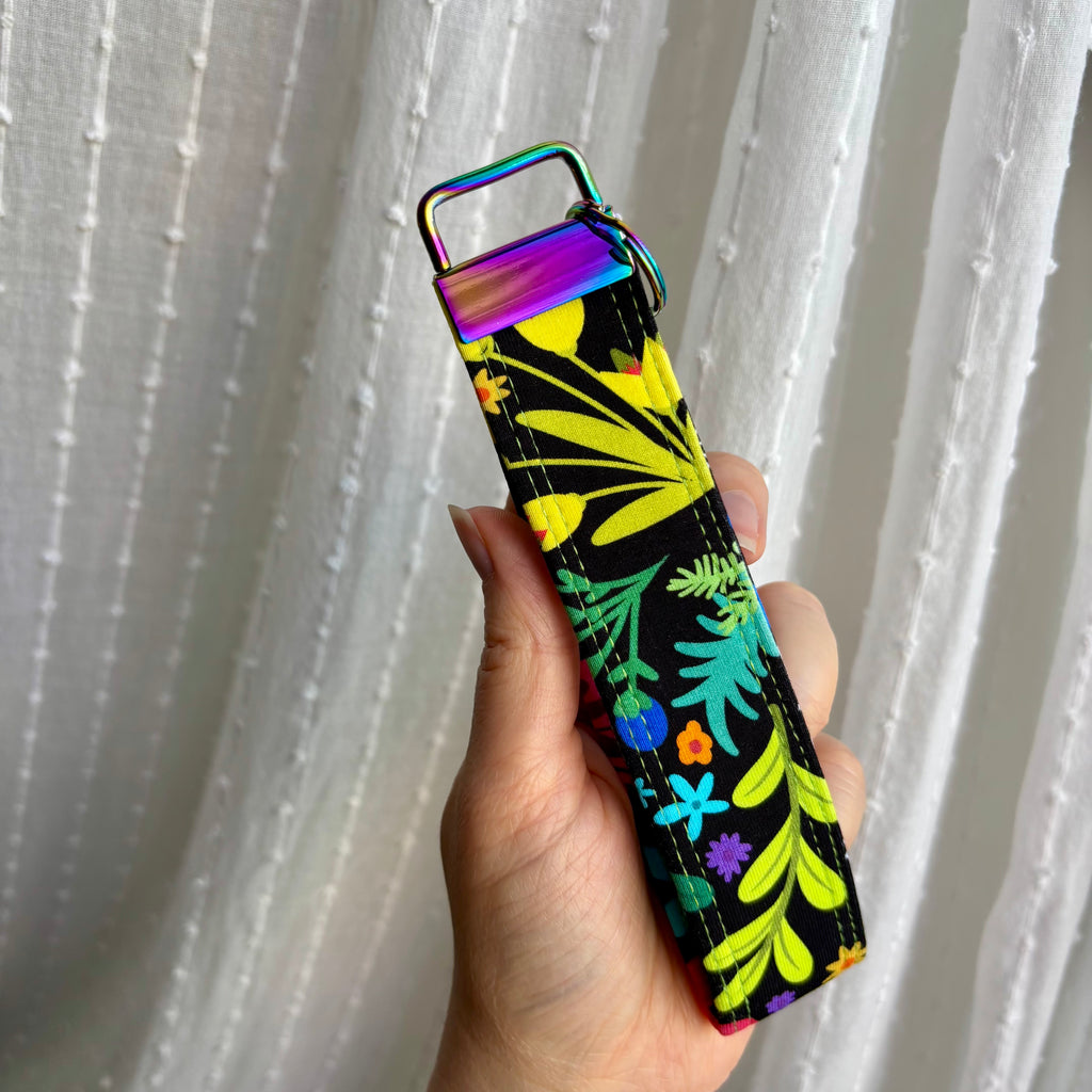 Rainbow Floral Key Fob
