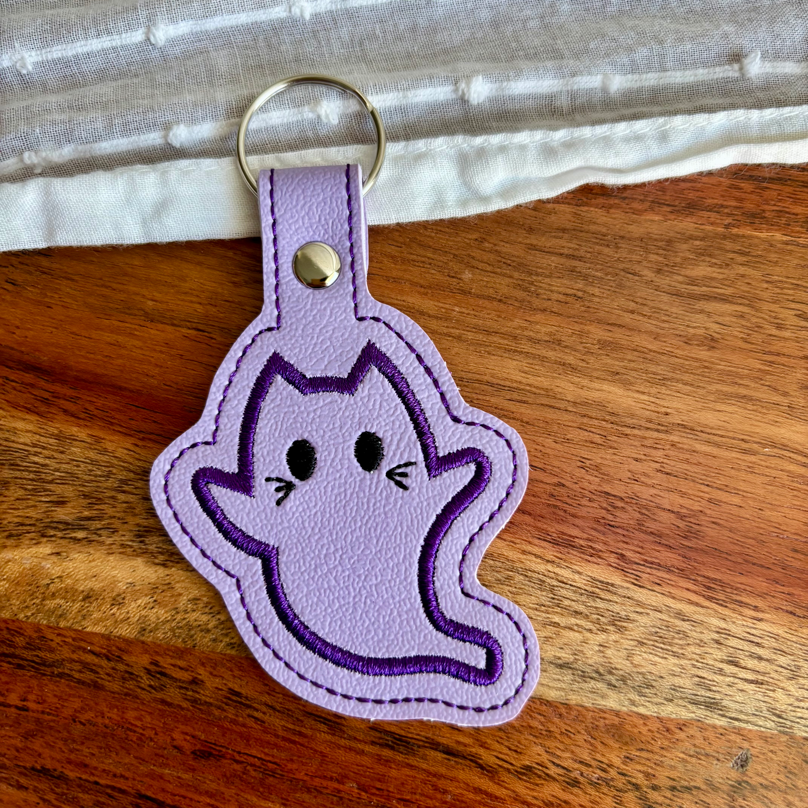 Ghost Kitty Keychain