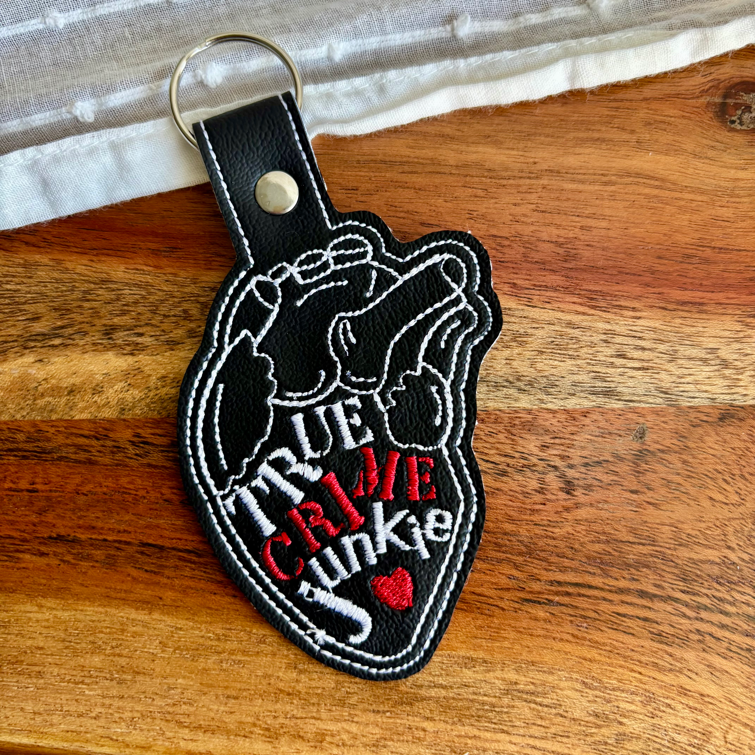 True Crime Junkie Keychain