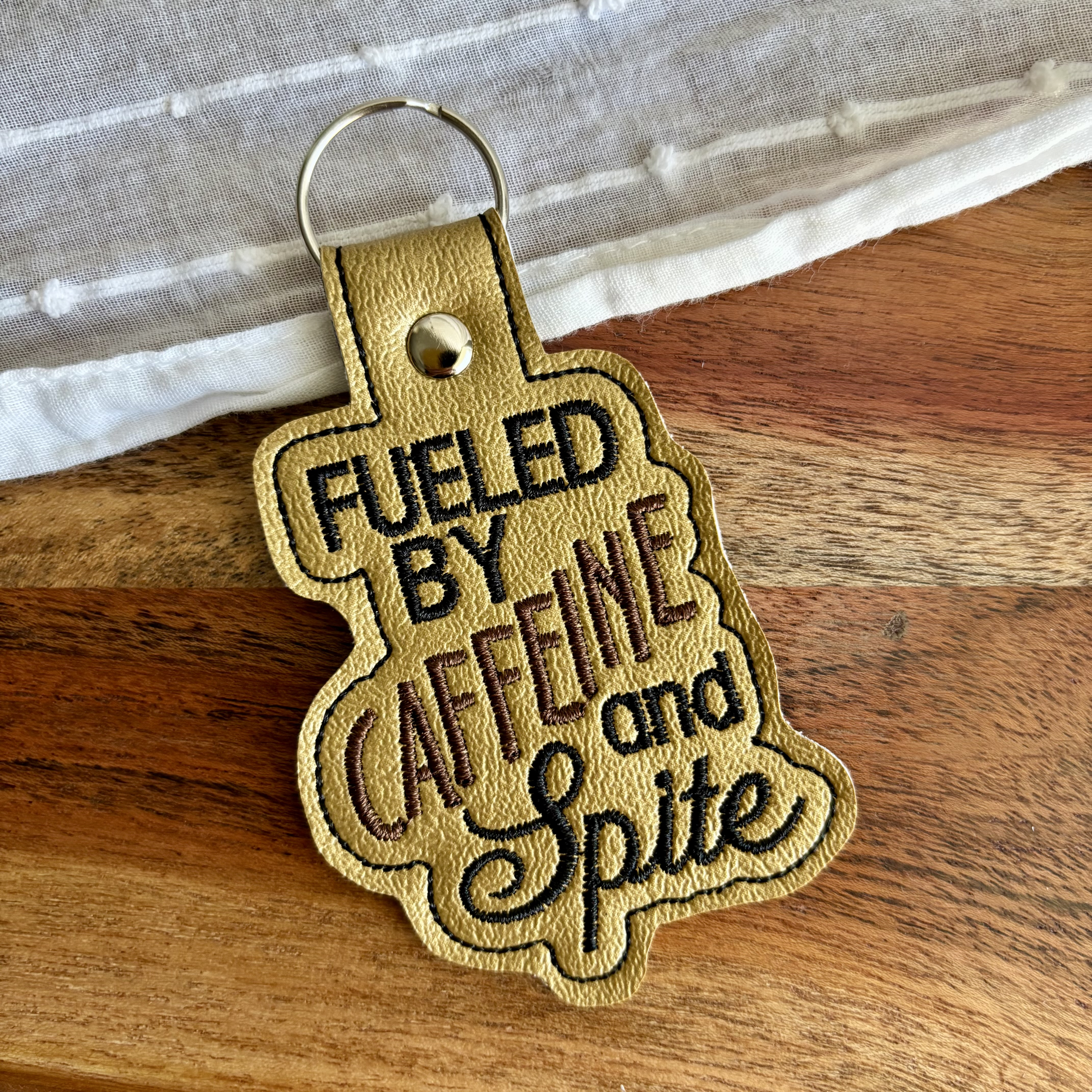 Caffeine and Spite Keychain