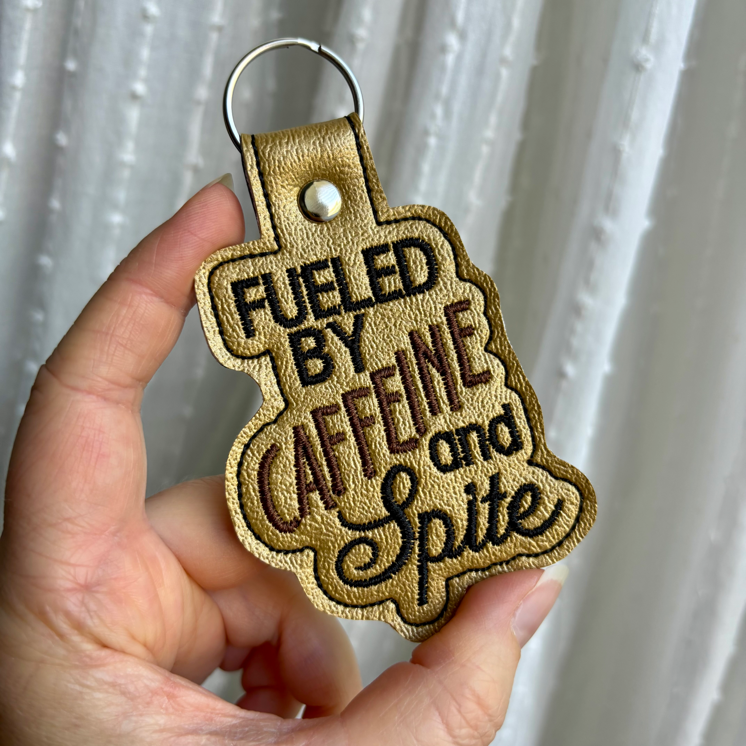 Caffeine and Spite Keychain