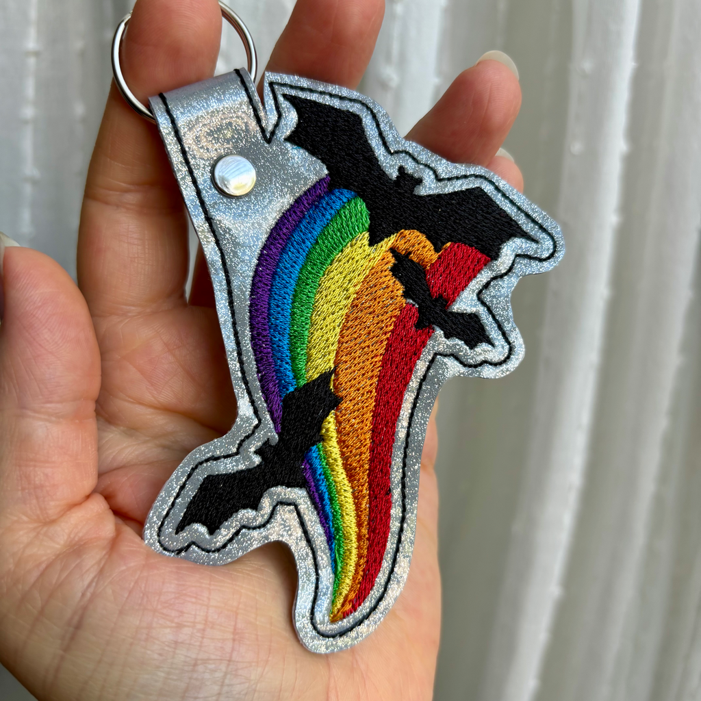 Rainbow Bats Keychain