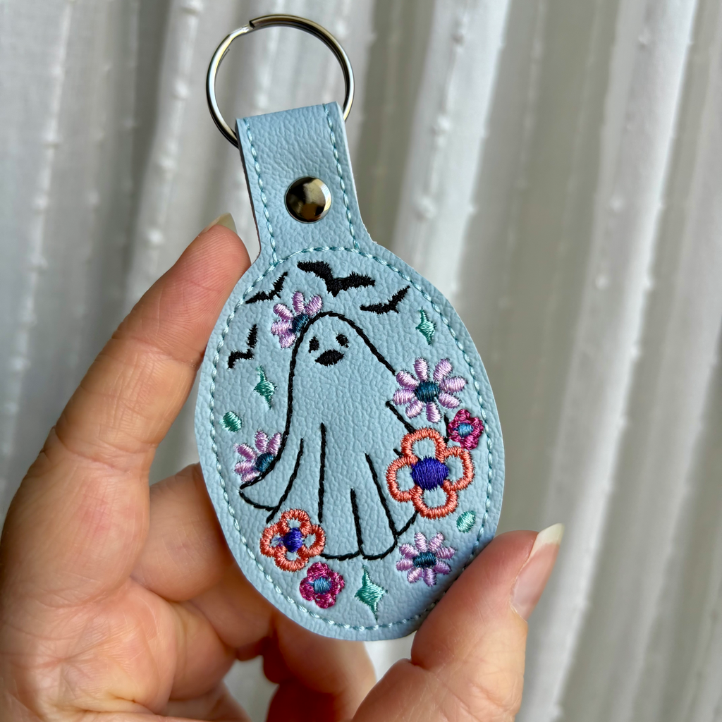 Floral Ghost Keychain