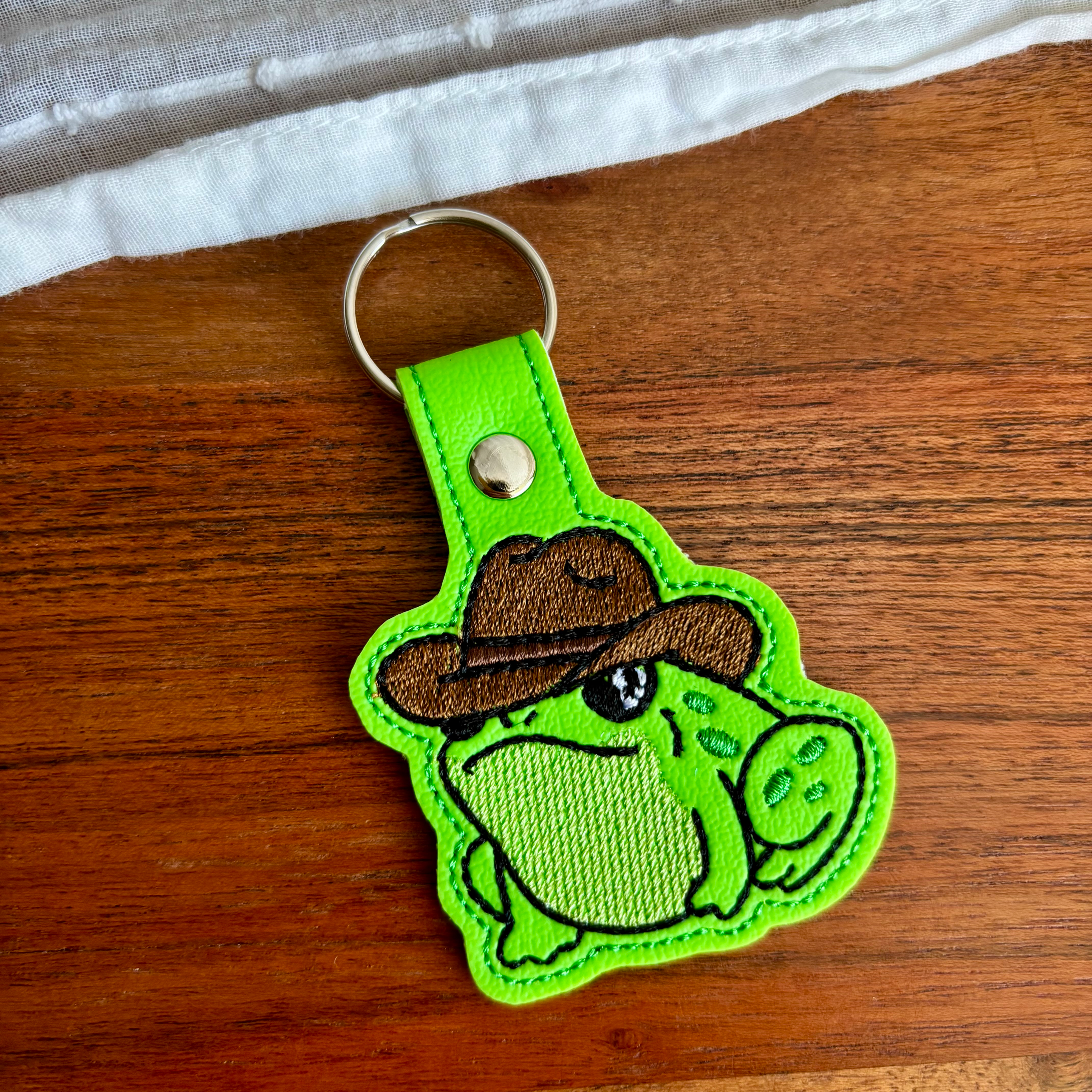 Cowboy Frog Keychain