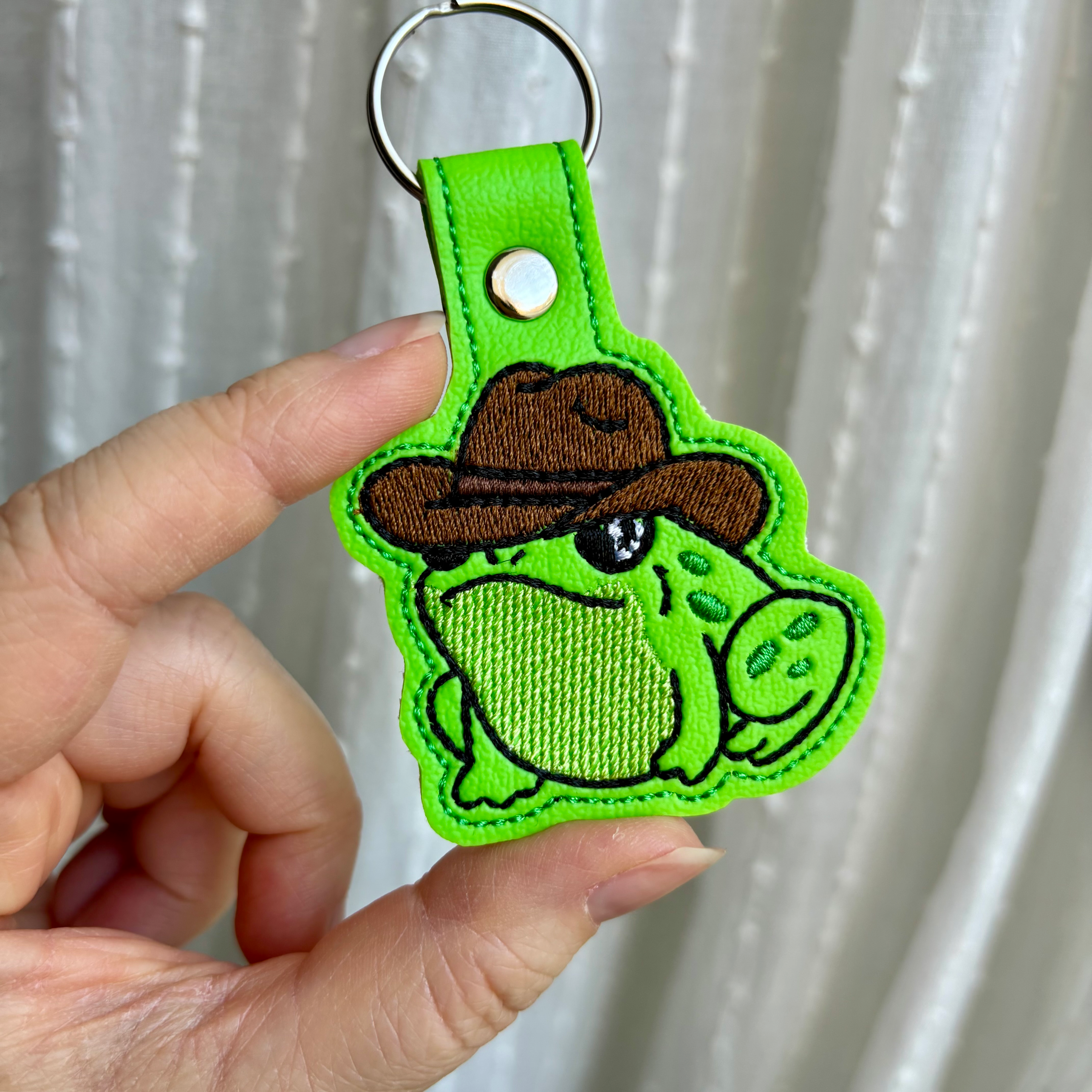 Cowboy Frog Keychain
