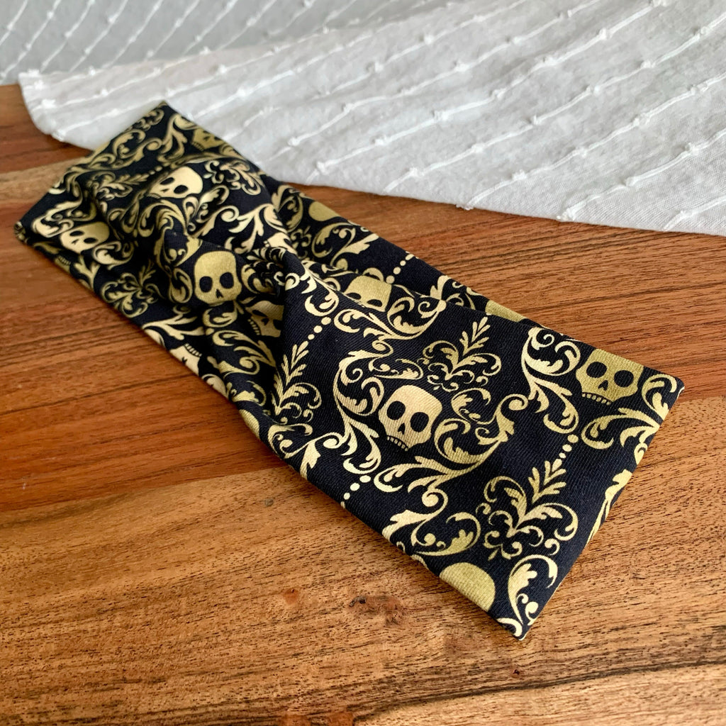 Skull Damask Headband