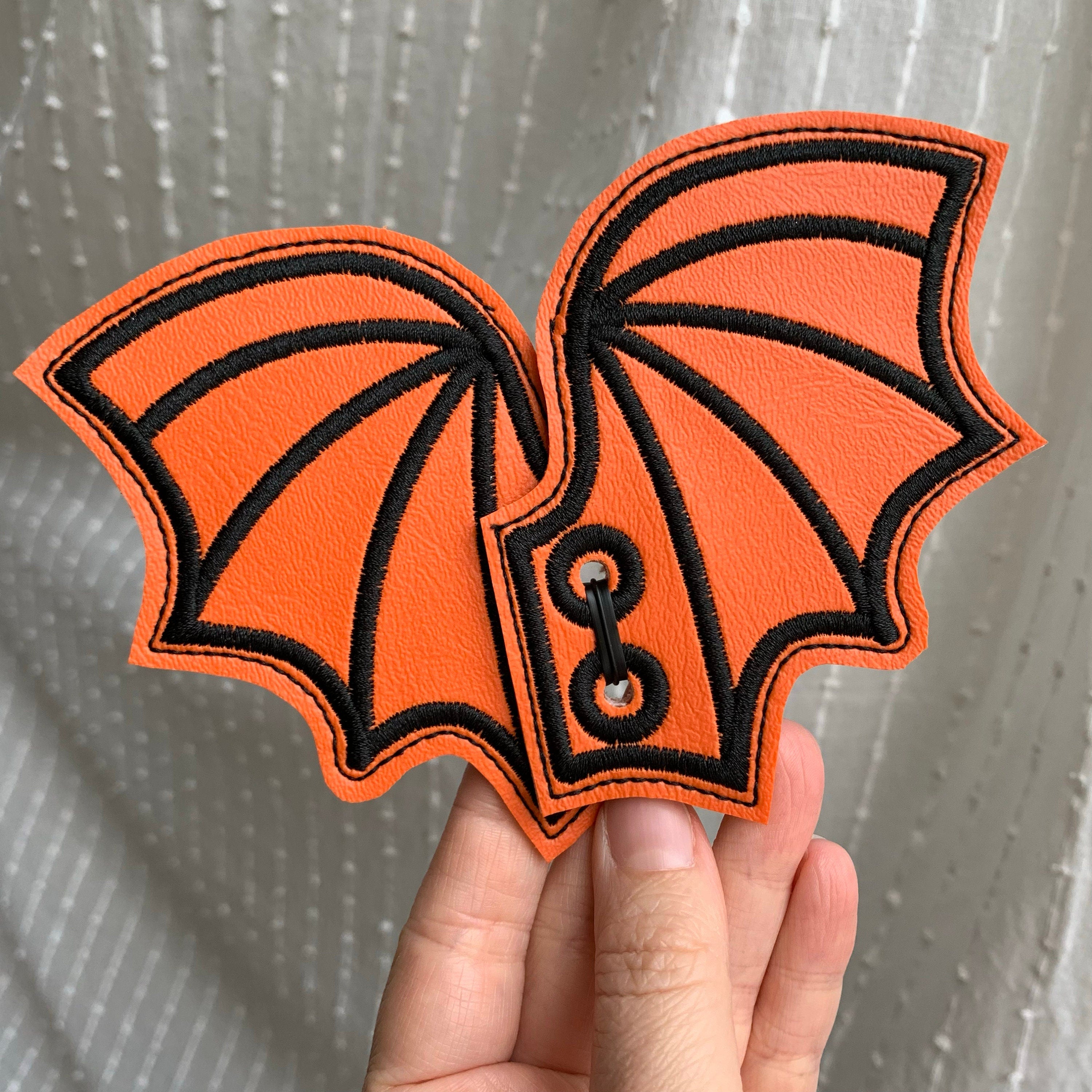 Orange Bat Shoe Wings