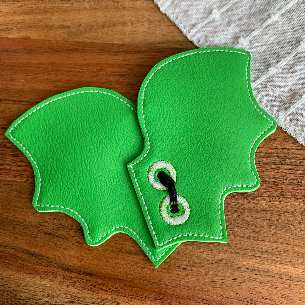 Green Bat Shoe Wings