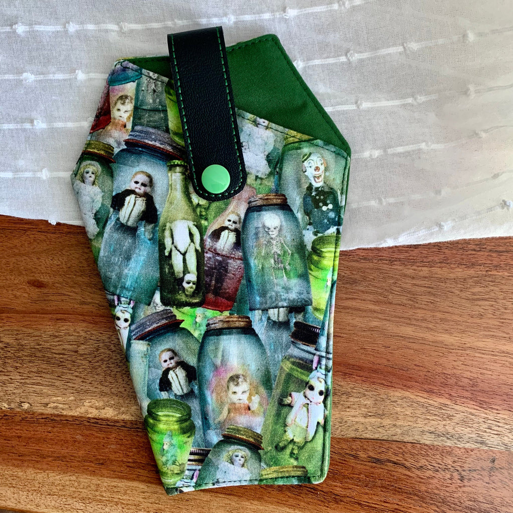 Creepy Dolls Coffin Sunglasses Case